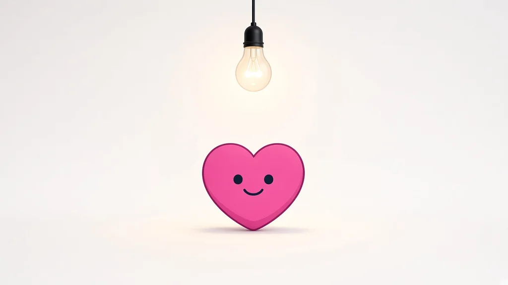 Pulse, a pink heart with a small smile, sits alone in an empty white room under a single glowing lightbulb.
